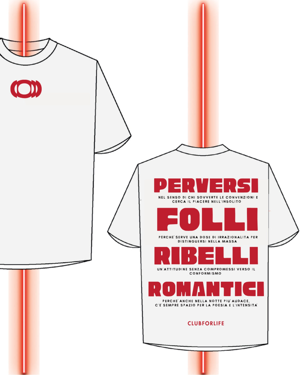T-shirt Oversize WHITE PERVERSI FOLLI RIBELLI ROMANTICI