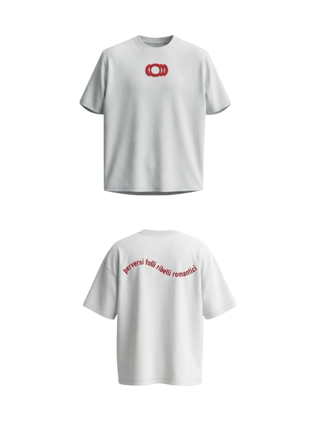 T-shirt Oversize WHITE perversi folli ribelli romantici (onda)