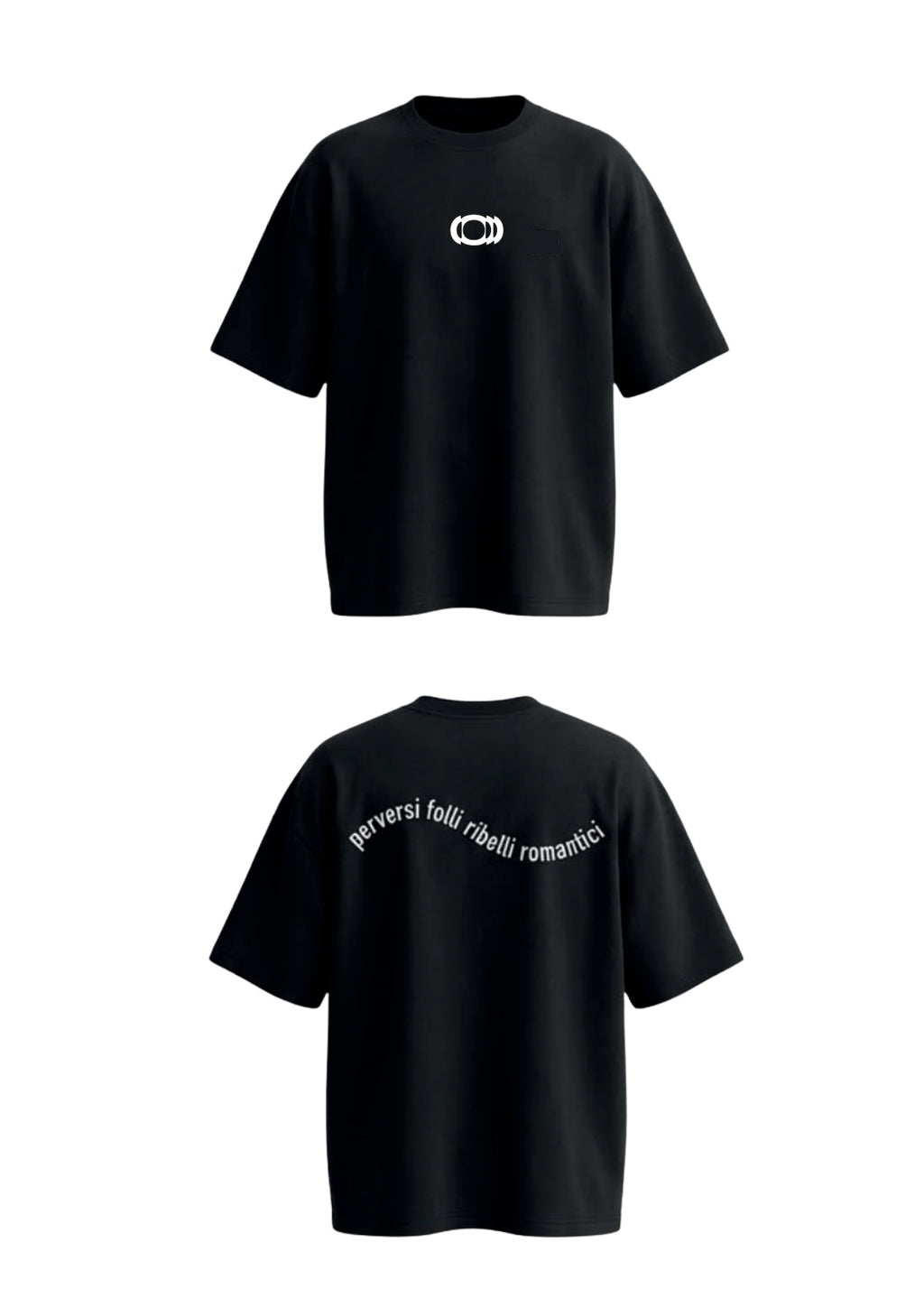 T-shirt Oversize BLACK perversi folli ribelli romantici (onda)