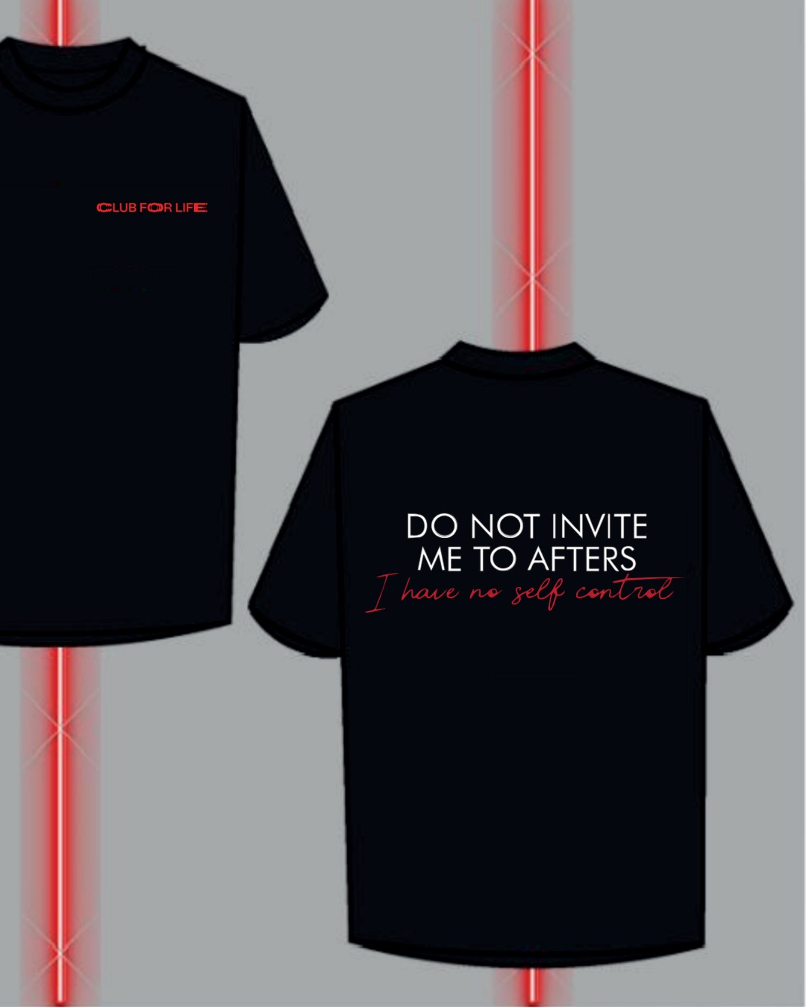 T-shirt Oversize BLACK DO NOT INVITE ME TO AFTER I have no self control