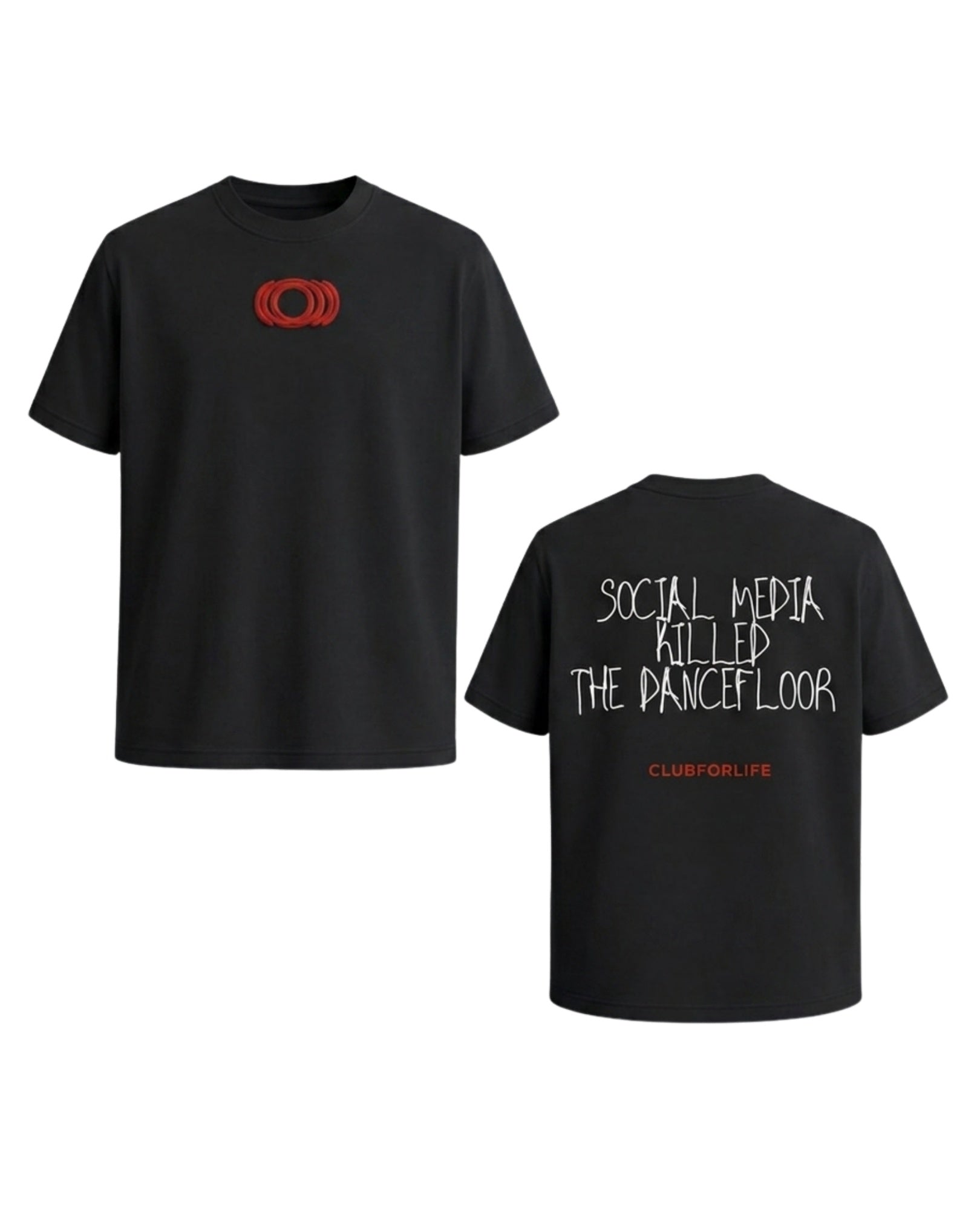 T-shirt BLACK SOCIAL MEDIA KILLED THE DANCEFLOOR
