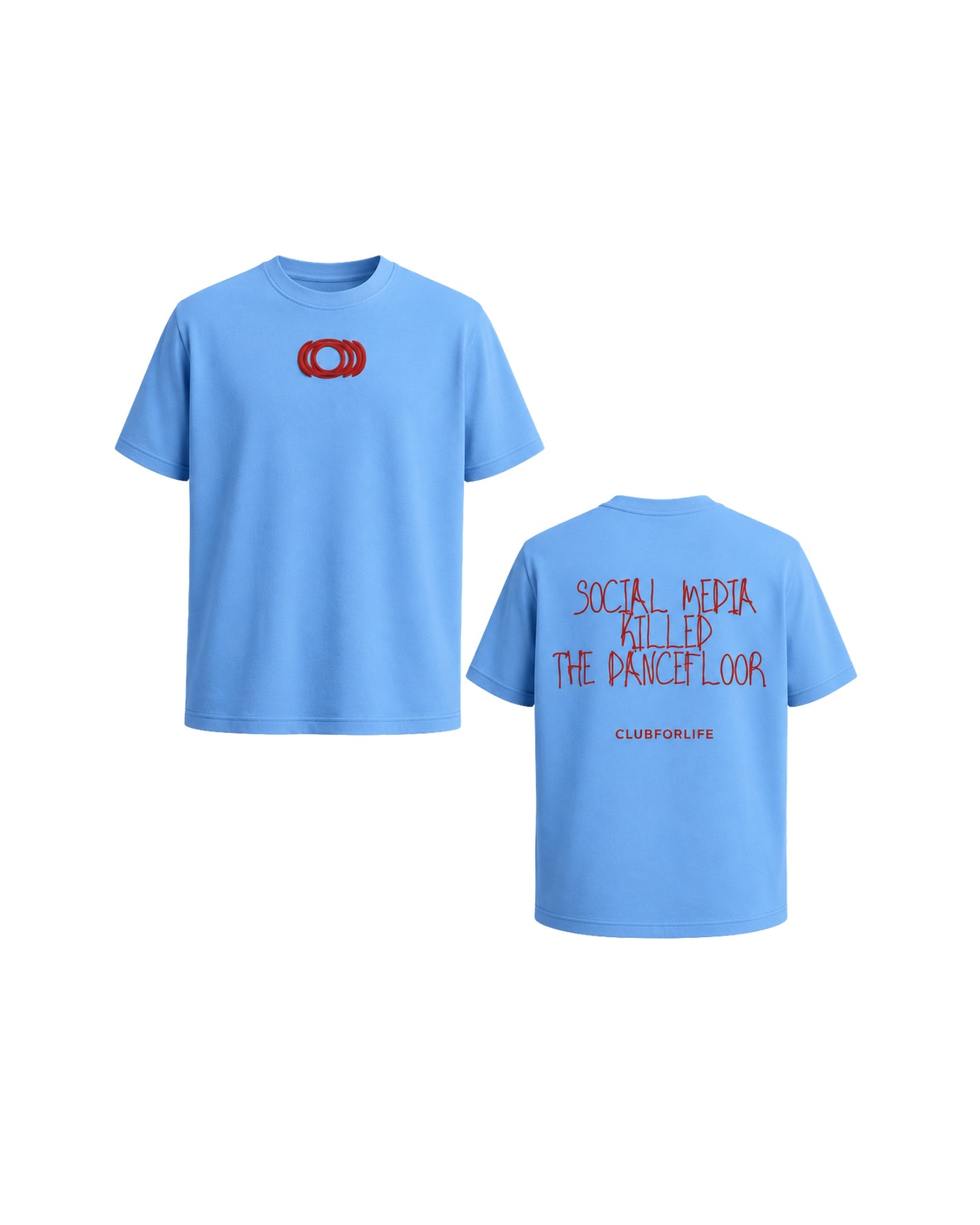 T-shirt Oversize AZURE SOCIAL MEDIA KILLED THE DANCEFLOOR