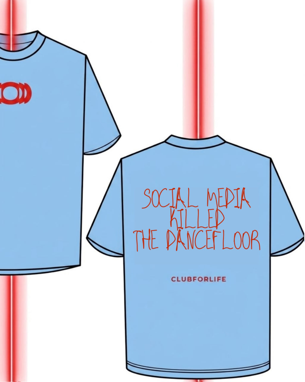 T-shirt Oversize AZURE SOCIAL MEDIA KILLED THE DANCEFLOOR
