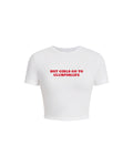 Women's crop T-shirt WHITE HOT GIRLS GO TO CLUBFORLIFE