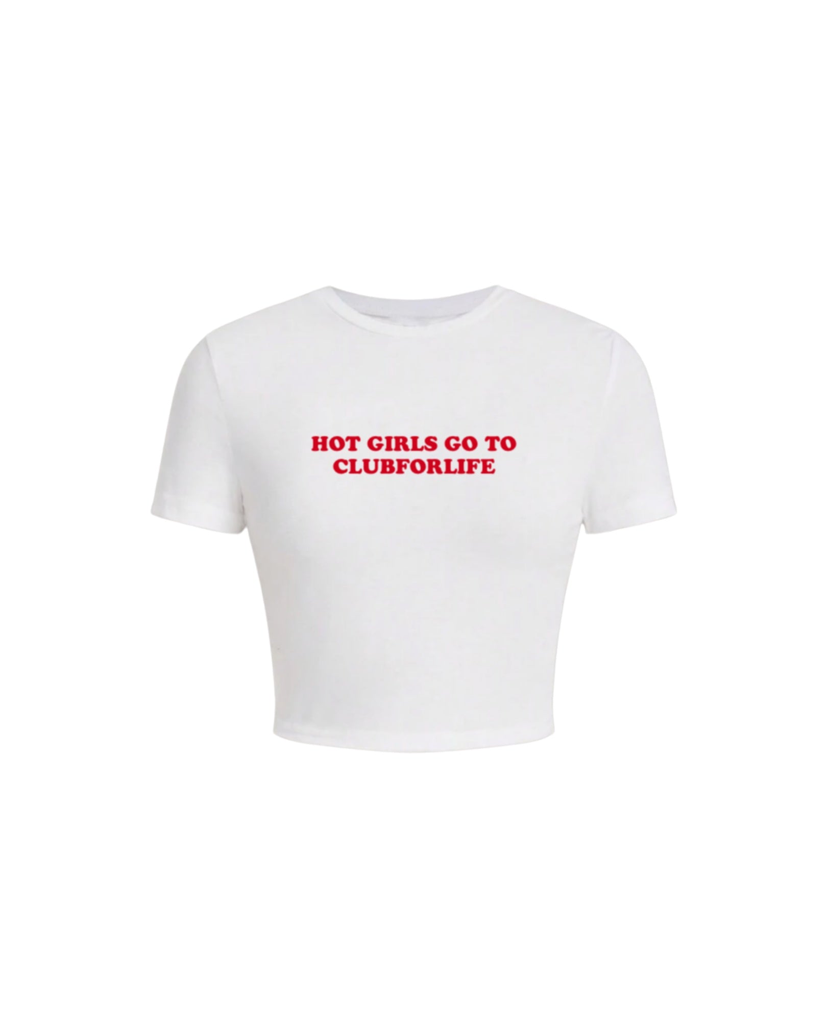 Women's crop T-shirt WHITE HOT GIRLS GO TO CLUBFORLIFE